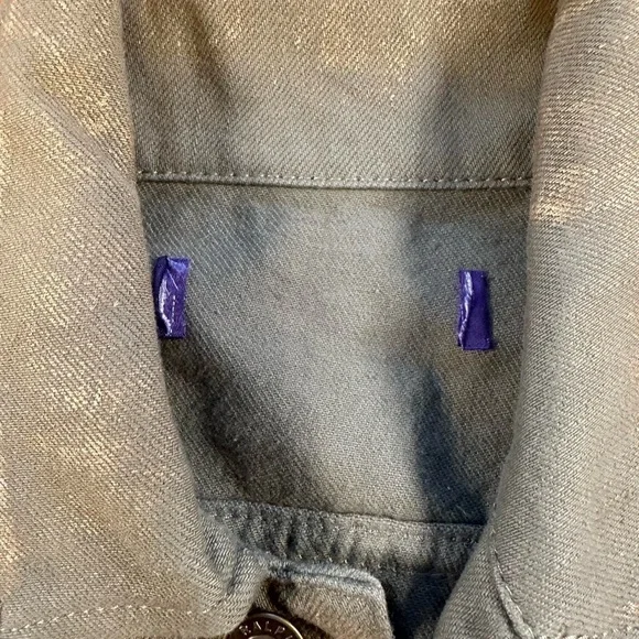 Ralph Lauren Purple Label Women’s 2 Bacall Embellished Denim Military Jacket
